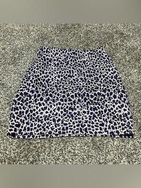 Womens Mini Skirt Forever 21 Blue Leopard Print Size Small Y2K Party Club